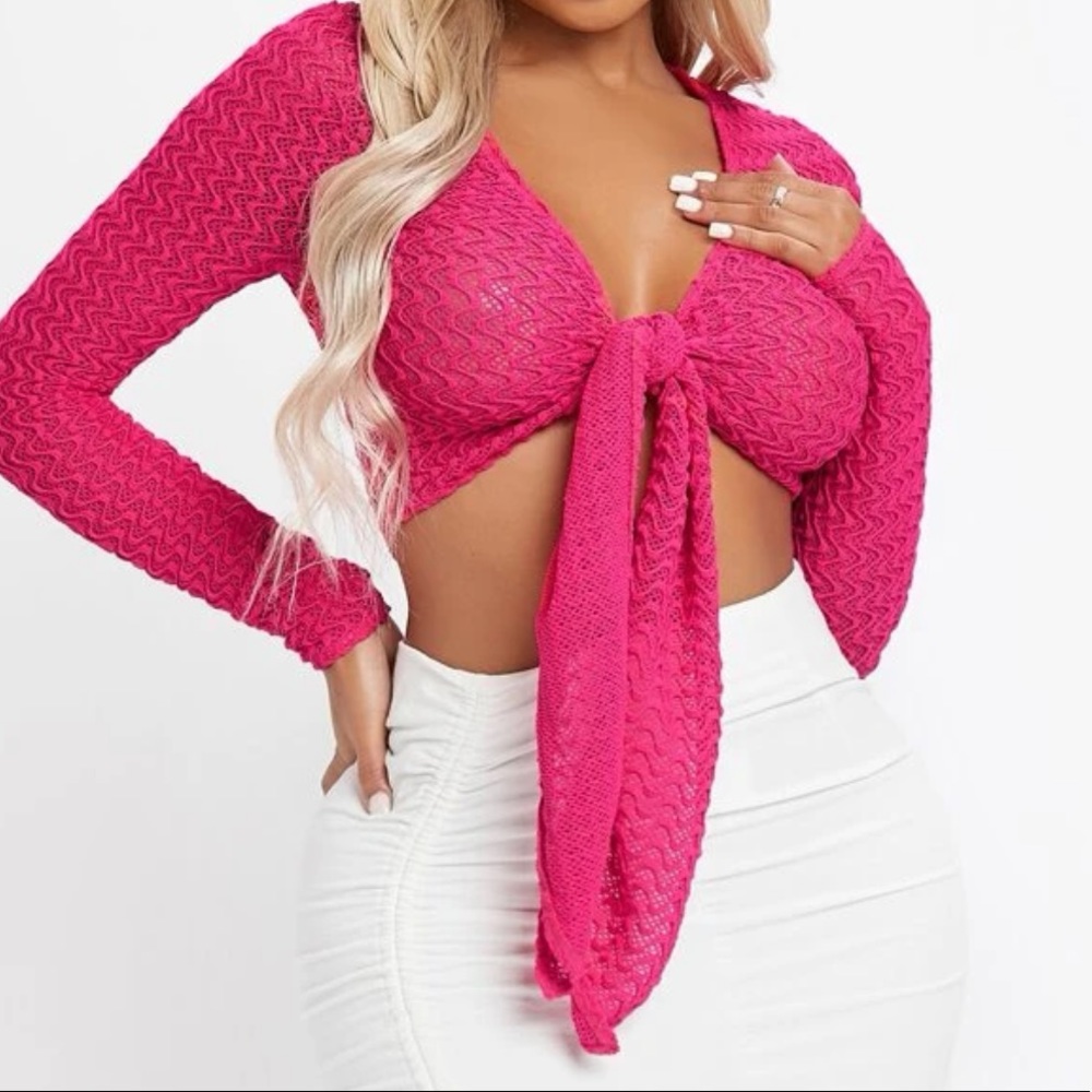 Textured pink top